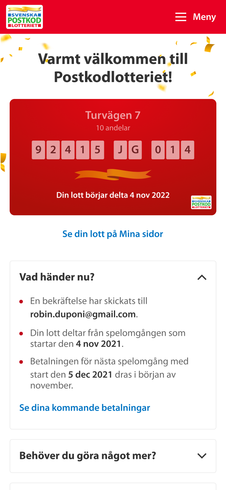 Postkodlotteriet screen 3