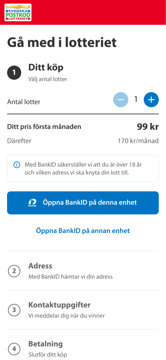 Postkodlotteriet screen 4