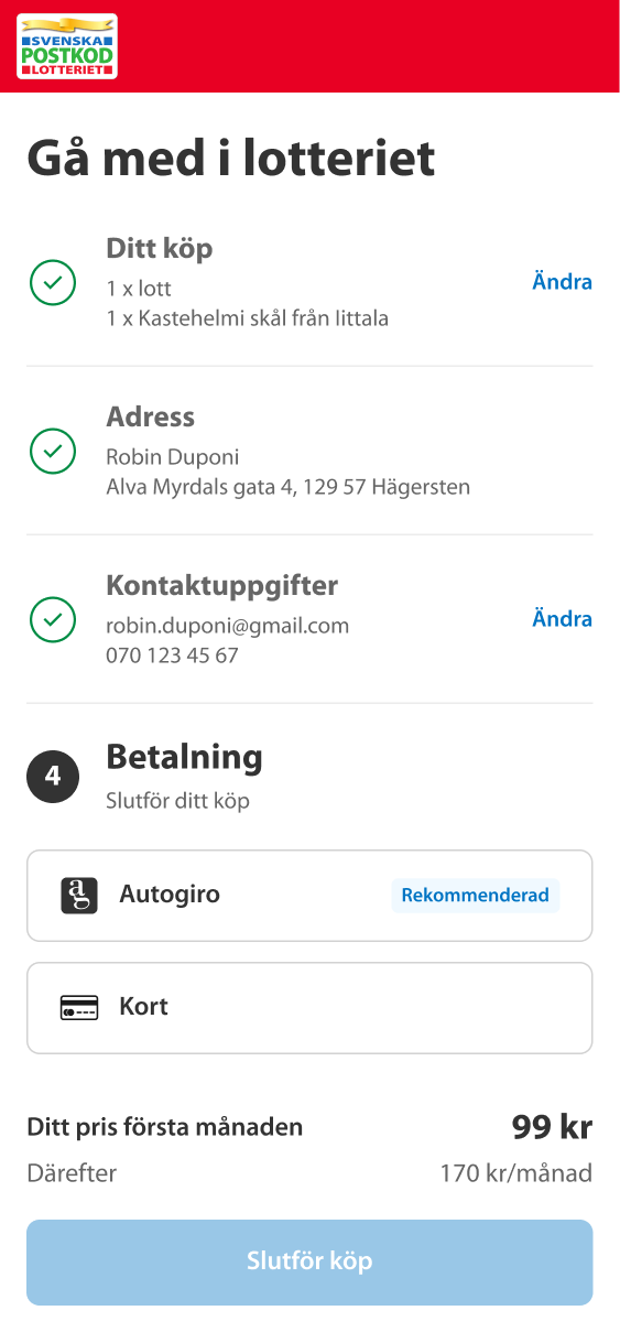 Postkodlotteriet screen 6