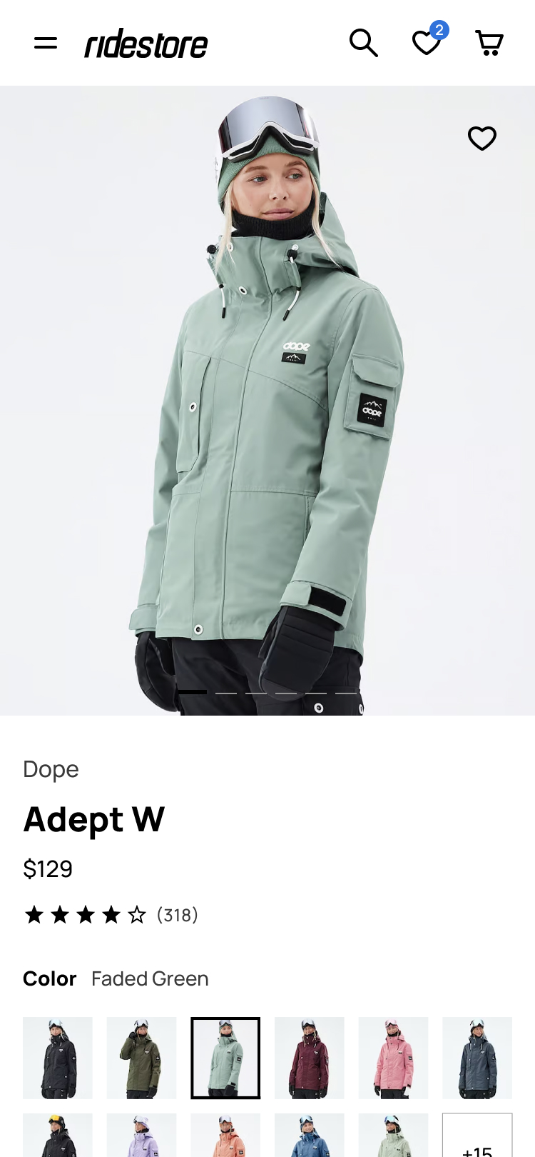 Ridestore screen 1