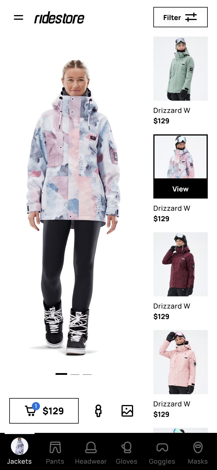 Ridestore screen 2
