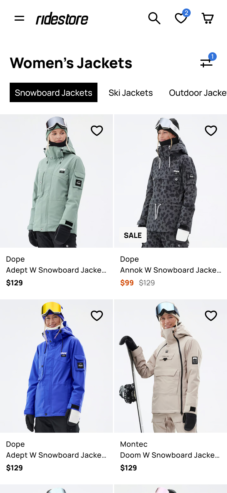 Ridestore screen 3