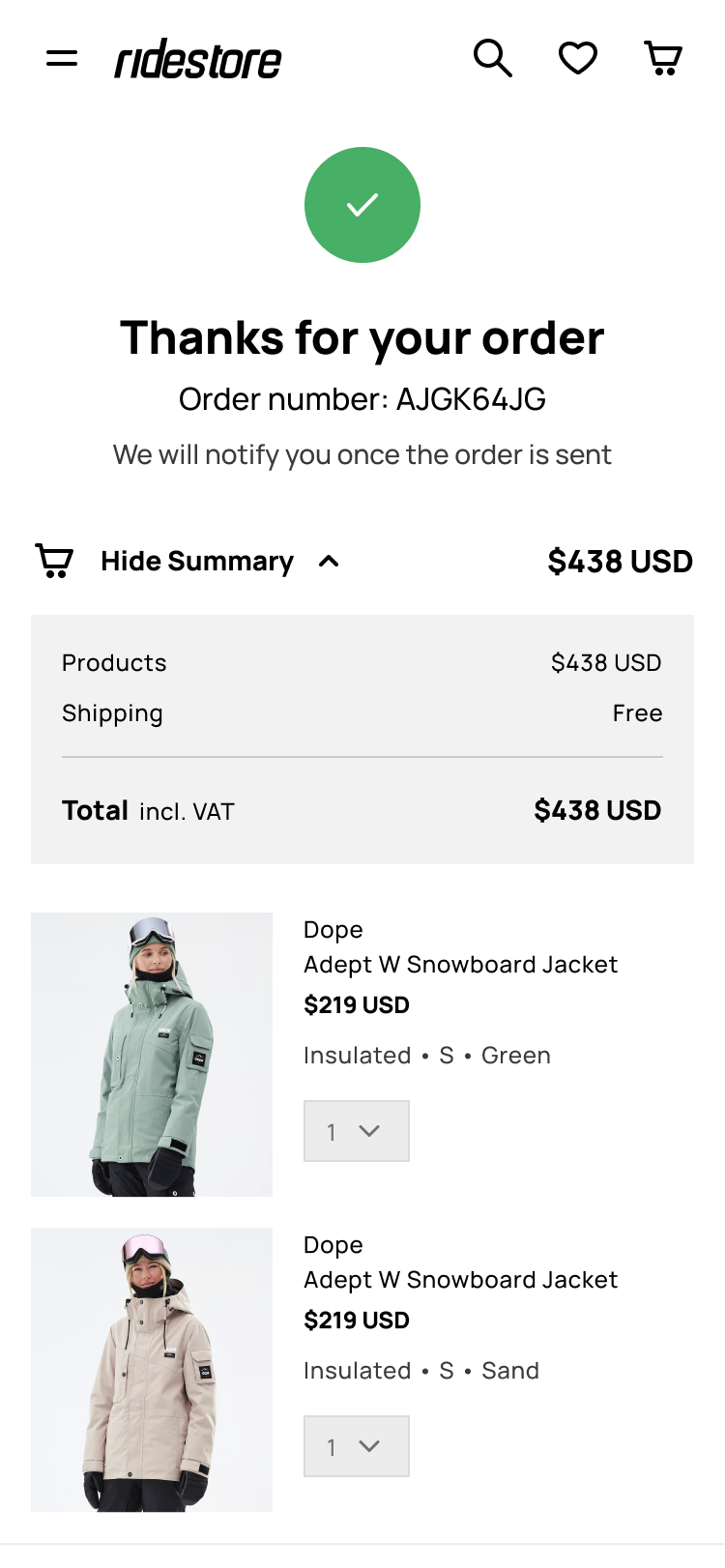 Ridestore screen 6